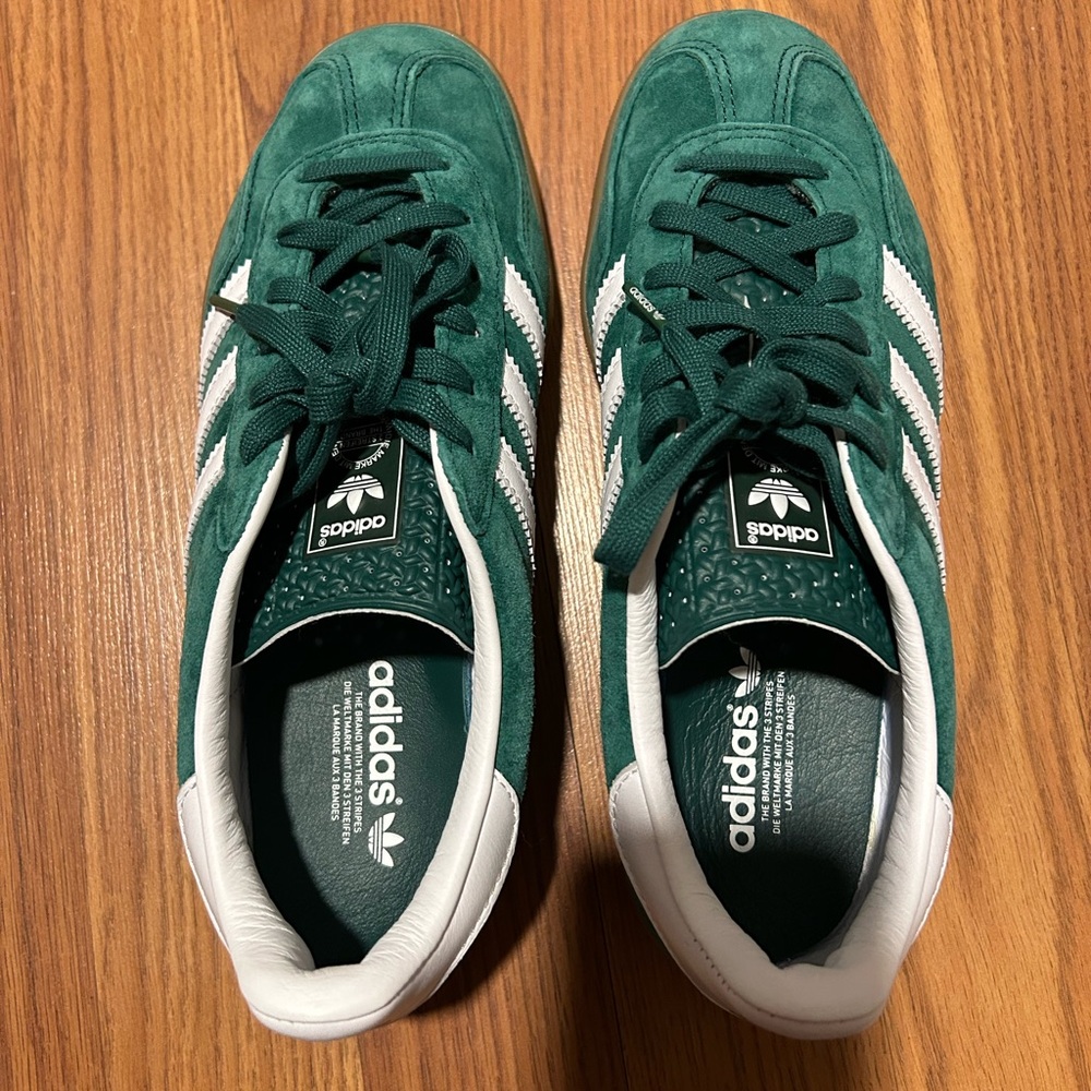 Adidas Forest Green Sneakers with White Stripes
